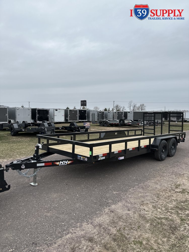 H&H 82x20 Heavy Duty Rail Side Landscape Trailer, 10k