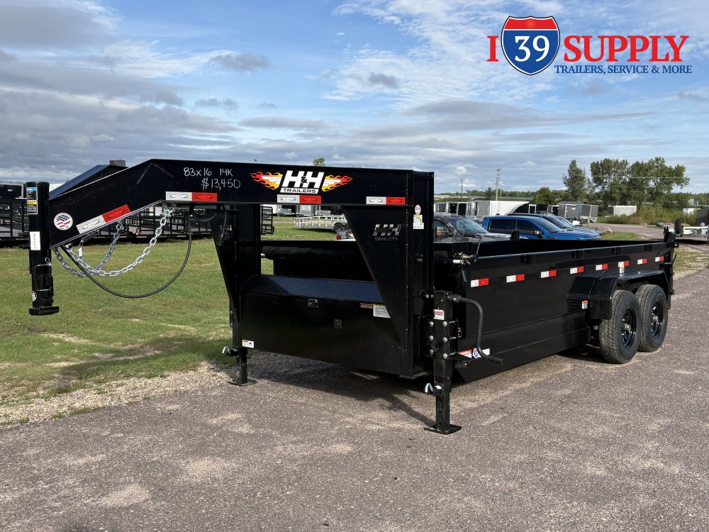 H&H 83x16 Lo-Pro Industrial Gooseneck Dump Trailer, 14k