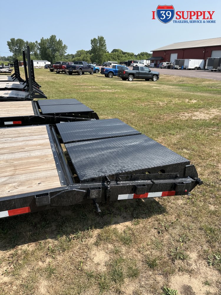 H&H 82x24 (20+4) Industrial Equipment Trailer, Super Deluxe Ramps, 14k