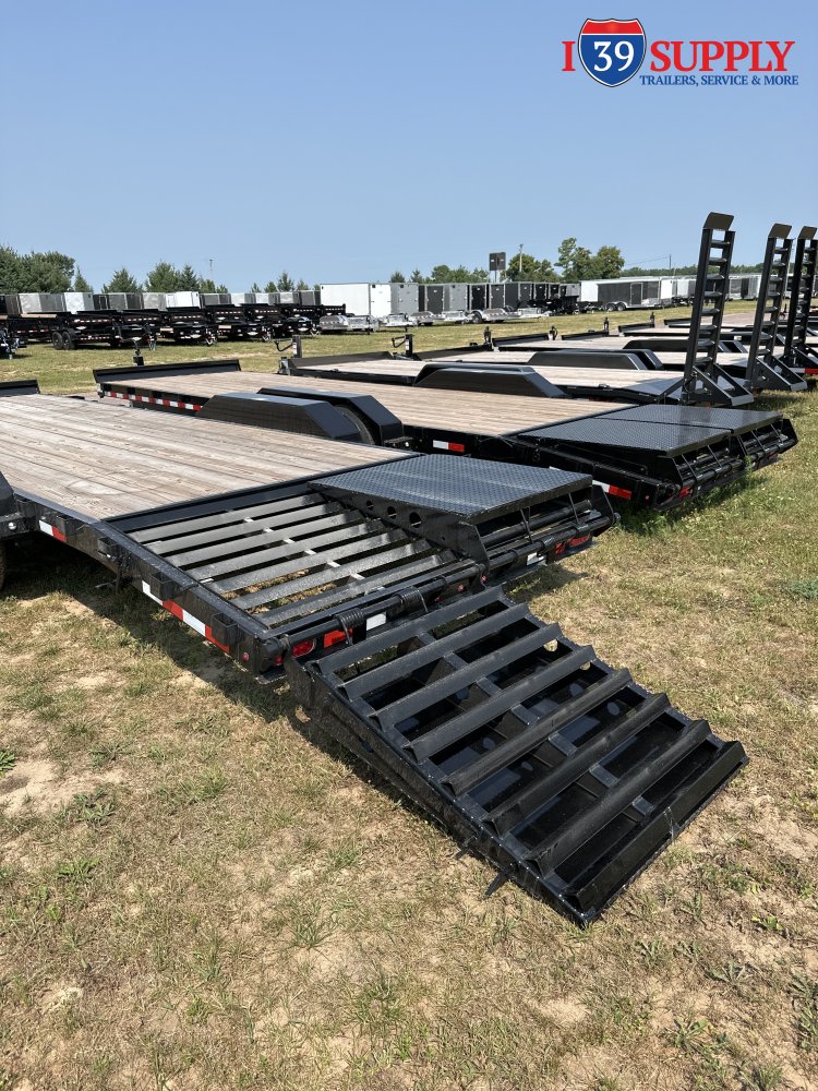 H&H 82x24 (20+4) Industrial Equipment Trailer, Super Deluxe Ramps, 14k