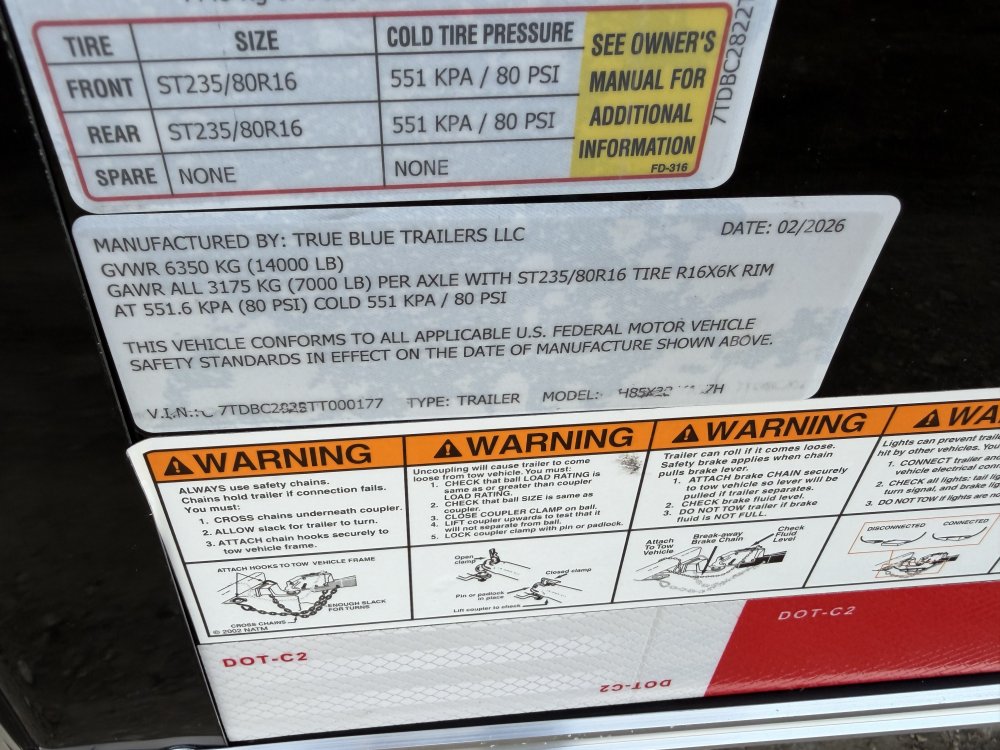 8.5'x28' True Blue Enclosed Car Hauler