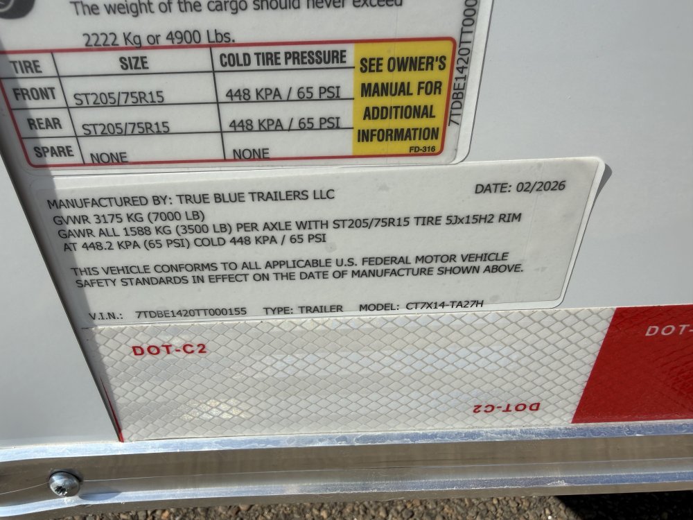 7'x14' True Blue Enclosed Cargo