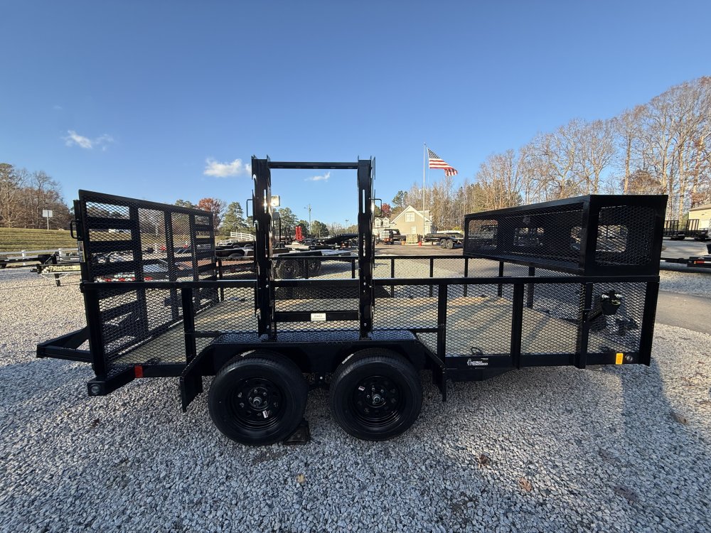 7X14 7K Load Trail Landscape Utility w/Front Tool Cage and Weedeater Rack