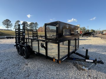 7X14 7K Load Trail Landscape Utility w/Front Tool Cage and Weedeater Rack