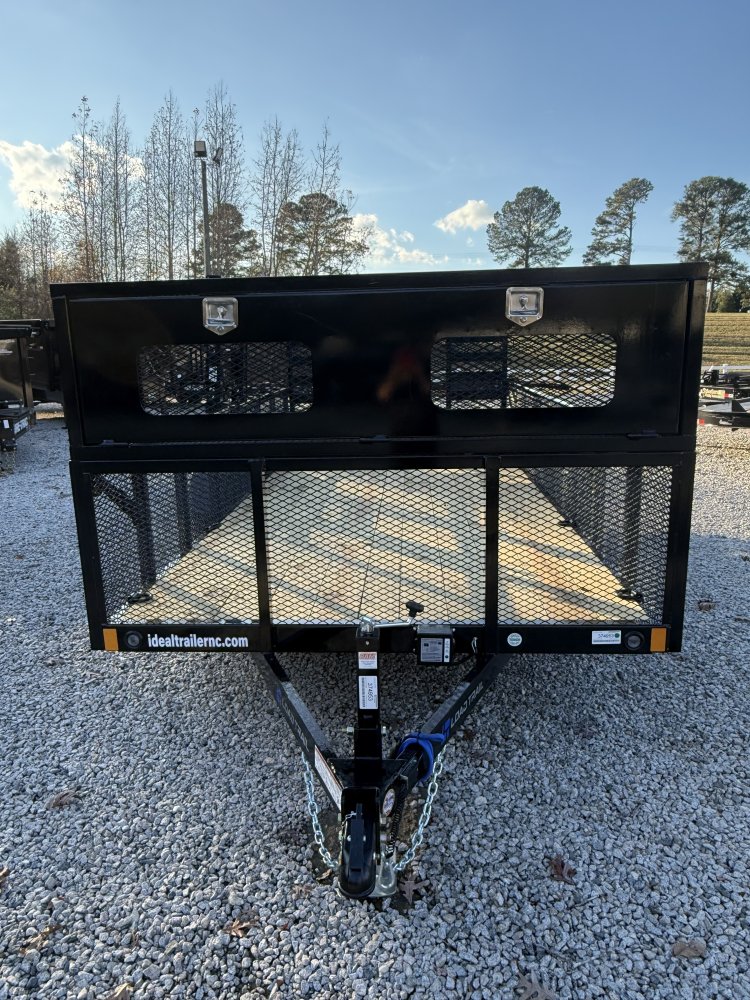 7X14 7K Load Trail Landscape Utility w/Front Tool Cage and Weedeater Rack