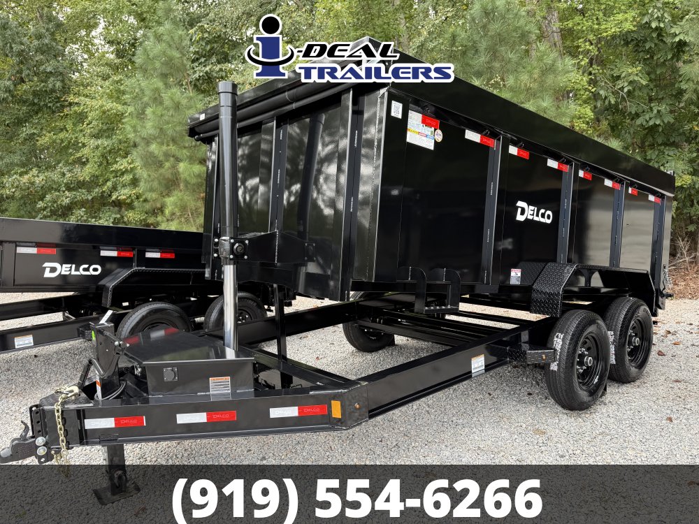 7X14 14K DELCO TELESCOPIC HOIST 4' SIDES DUMP