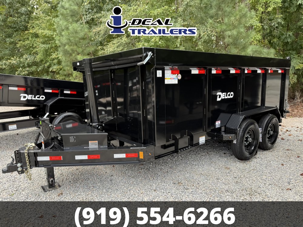 7X14 14K DELCO TELESCOPIC HOIST 4' SIDES DUMP