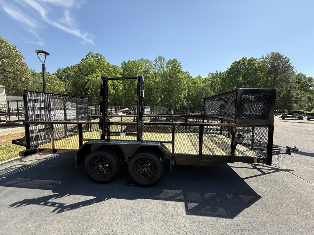 7X16 7K Load Trail Landscape Utility w/Front Tool Cage and Weedeater Rack