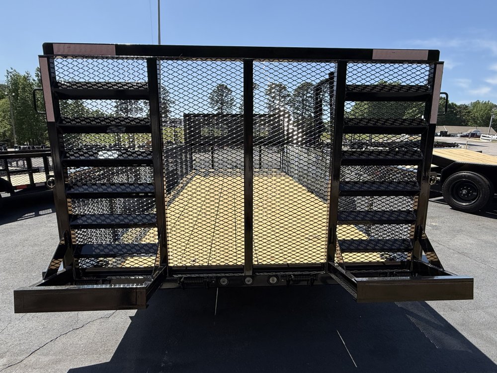 7X16 7K Load Trail Landscape Utility w/Front Tool Cage and Weedeater Rack