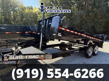 7x16 17.6K Sure-Trac Pro Series Dump w/Telescopic Hoist
