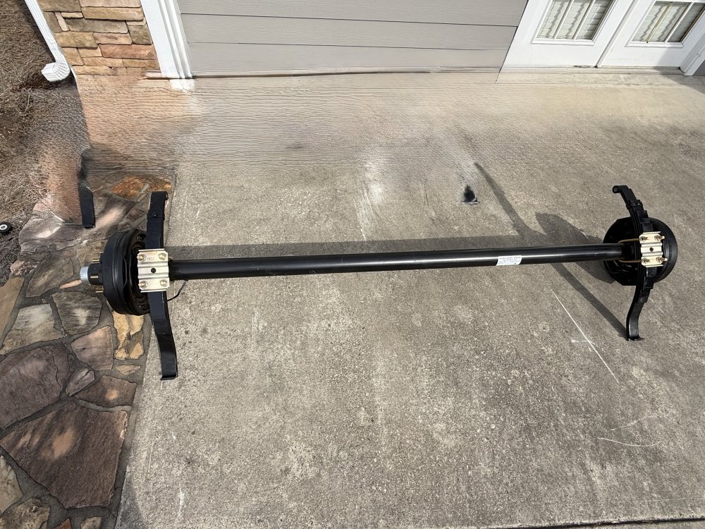 7K Drop Brake Axle 94.25/77.25 with 8-6.5 Bolt Pattern Complete with Springs