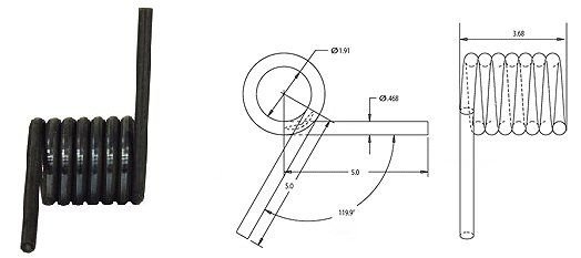 Torsion Ramp Spring, (Left Hand Coil)