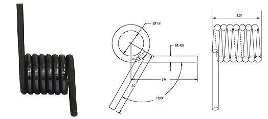 Torsion Ramp Spring (Right Hand Coil)