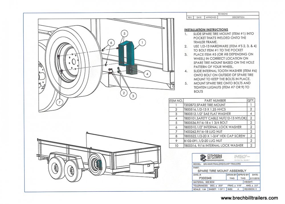 Spare Tire Mount Kit P300348 (B-Wise)