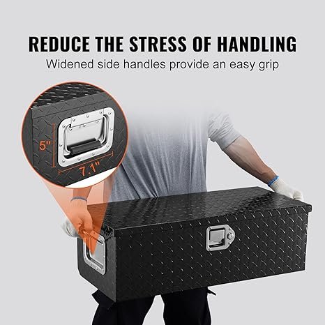 VEVOR Heavy Duty Aluminum Truck Bed Tool Box, Diamond Plate, 30 x 13 x 9.6 inches