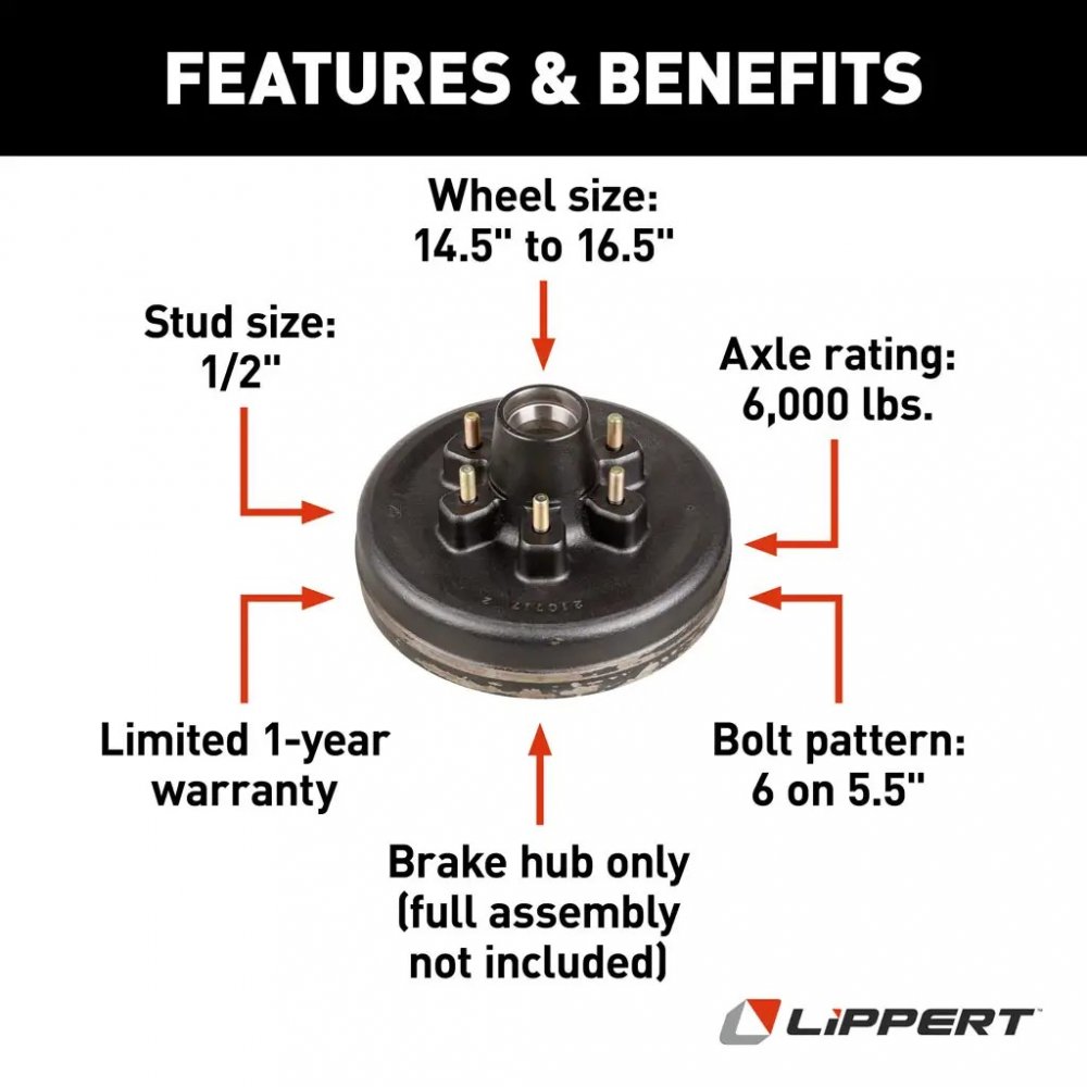 12" Brake Drum Hub #6000