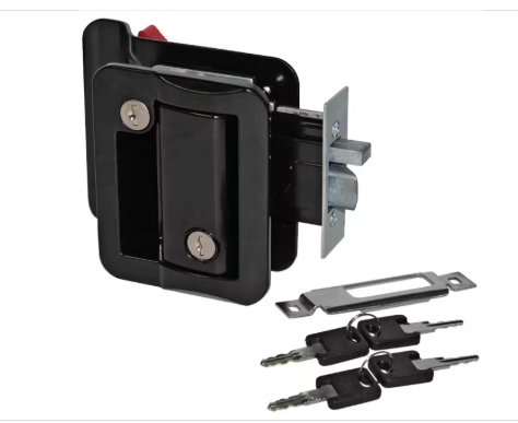 CARGO TRAILER LOCKING DOOR LATCH-BLACK WITH 4 KEYS