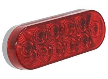 6 INCH RED OVAL STOP/TURN/TAIL LIGHT 10 DIODE