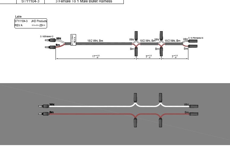 Wire Harness, 3 Female to 1 Male Bullet
