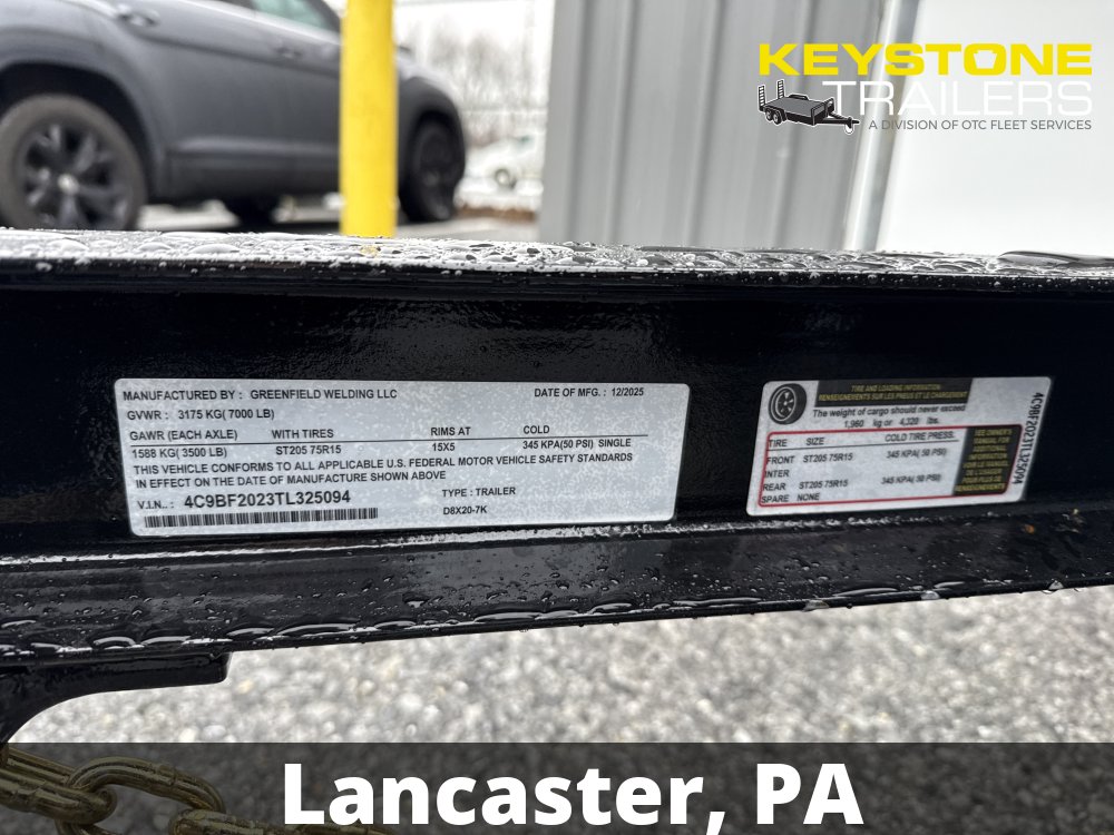 2026 Greenfield Welding - D8X20-7K - Black - 8.5x20 - 7,000#