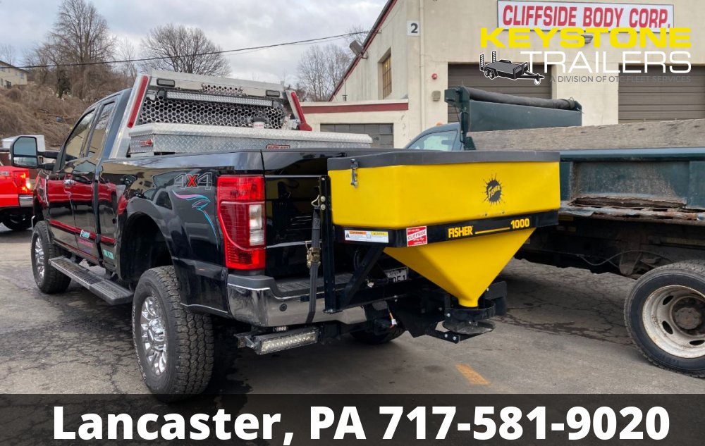 NEW Fisher Salt Spreader Model 1000 w/ Receiver Hitch Mount & Variable Speed Control (Installed Pric