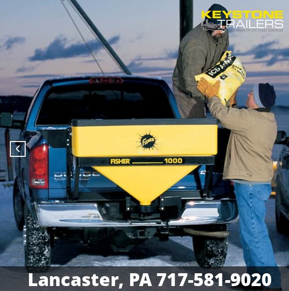 NEW Fisher Salt Spreader Model 1000 w/ Receiver Hitch Mount & Variable Speed Control (Installed Pric