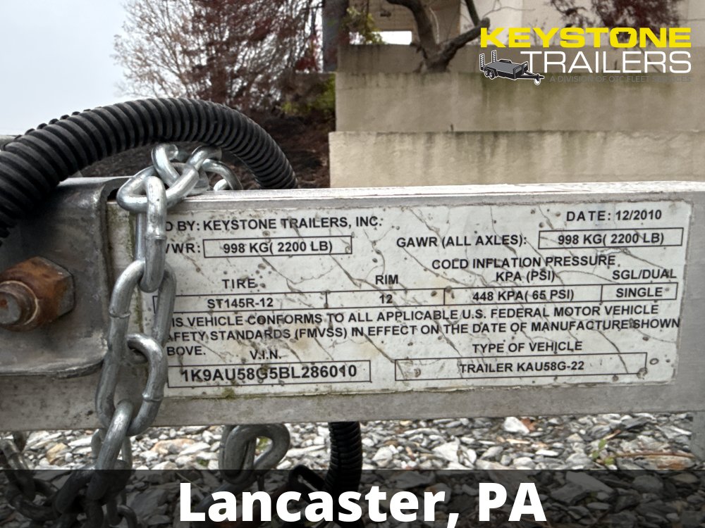 2011 Keystone - KAU58G-22 - Aluminum - 5x8 - 2,200#