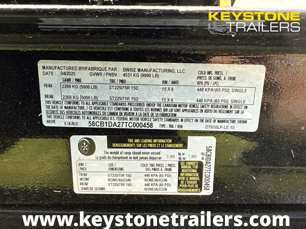 2026 B-Wise - DT610LP-LE-10-A - Black - 6x10 - 9,990#