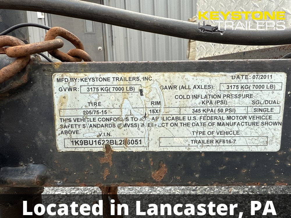 2011 Keystone Trailers - KF616-7 - Black - 6x16 - 7,000#