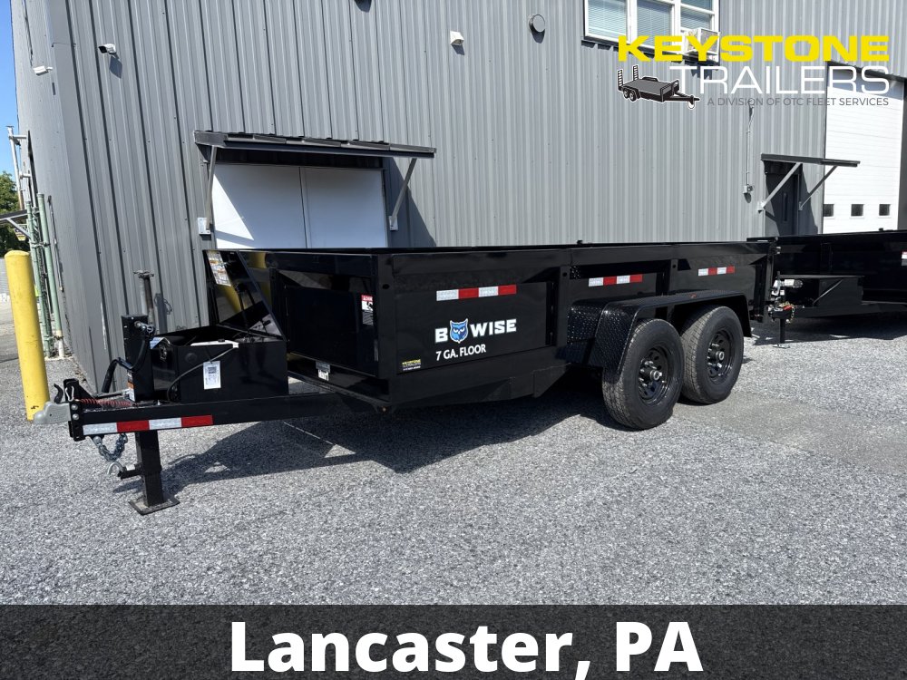 2027 B-Wise - DT714LP-LE-14 - Black - 7'x14' - 14,000# w/ Ramps & Combo-Gate