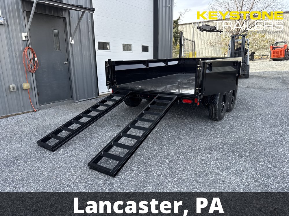 2026 B-Wise - DT714LP-LE-14 - Black - 7x14 - 14,000# w/ Ramps & Combo-Gate