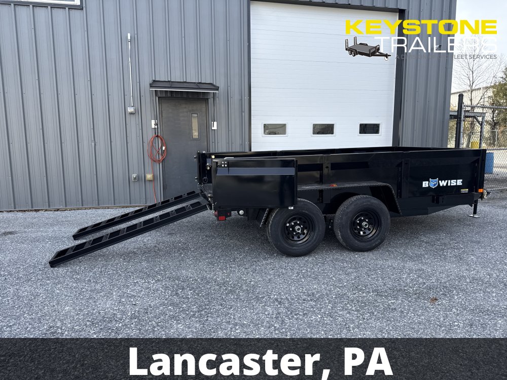 2026 B-Wise - DT714LP-LE-14 - Black - 7x14 - 14,000# w/ Ramps & Combo-Gate