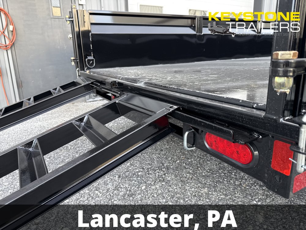 2026 B-Wise - DT714LP-LE-14 - Black - 7x14 - 14,000# w/ Ramps & Combo-Gate