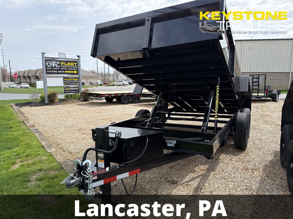 2026 B-Wise - DT714LP-LE-14 - Black - 7x14 - 14,000# w/ Ramps & Combo-Gate