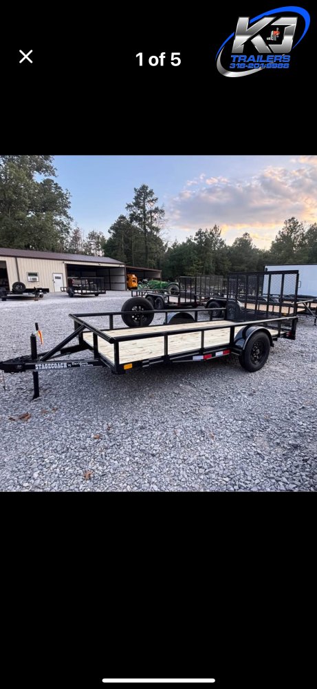 77'x12' STAGECOACH Utility SINGLE AXLE WRAP TONGUE
