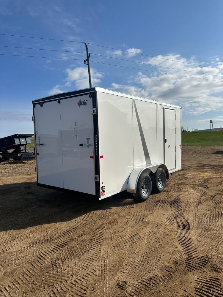 2025 AERO 7X14 WHITE ENCLOSED TRAILER