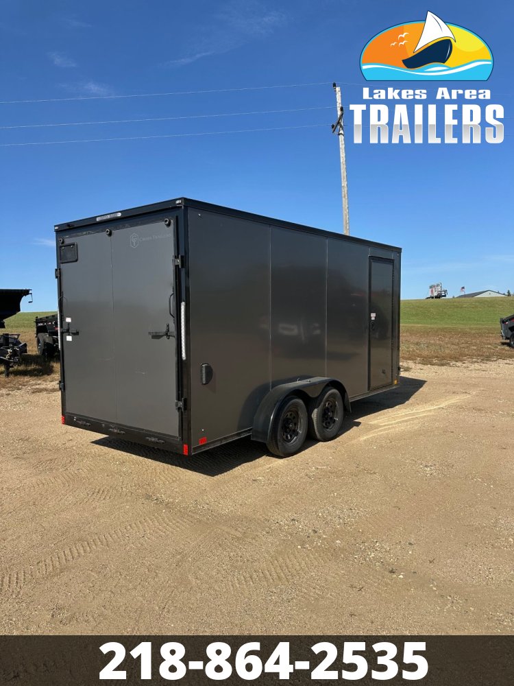2026 CROSS 7X16 ALPHA CHARCOAL BLACKOUT ENCLOSED TRAILER