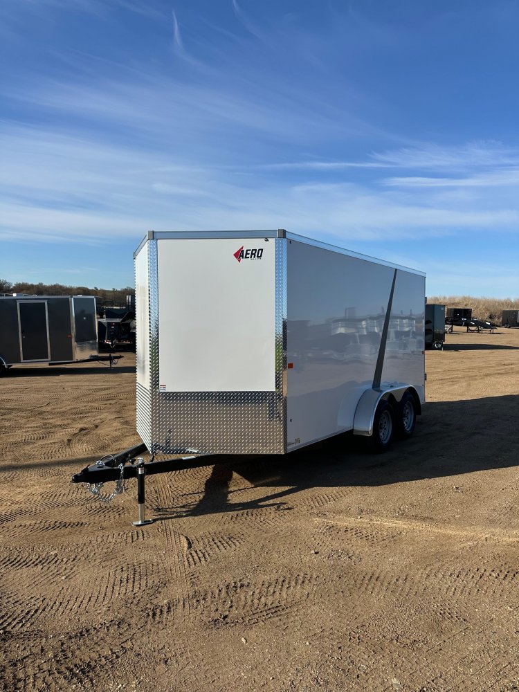2025 AERO 7X14 WHITE ENCLOSED TRAILER