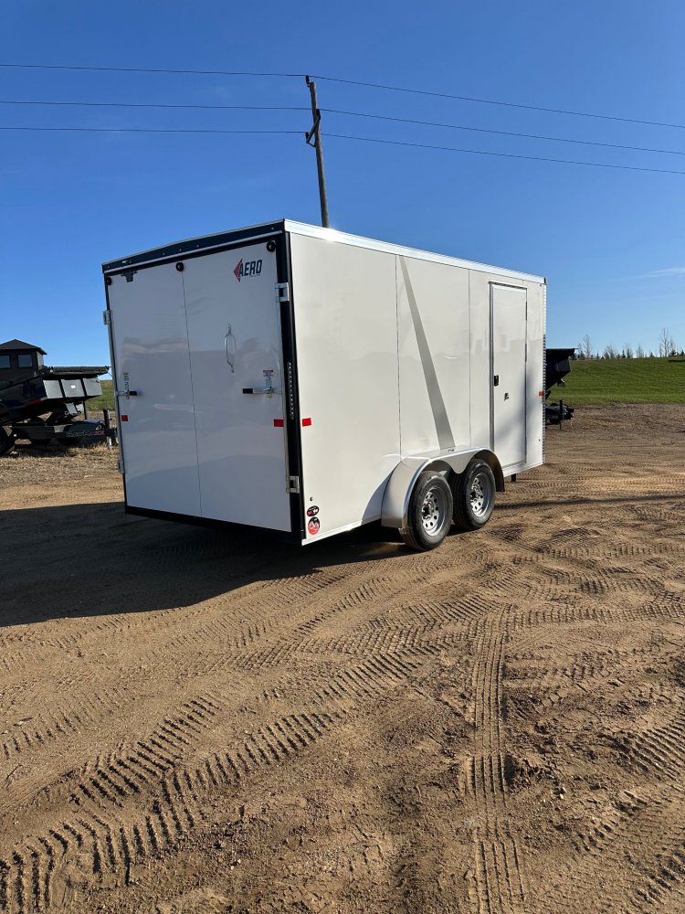 2025 AERO 7X14 WHITE ENCLOSED TRAILER