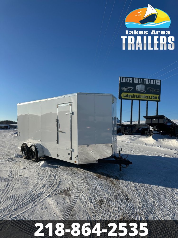 2026 CROSS 7X16 BETA WHITE ENCLOSED TRAILER