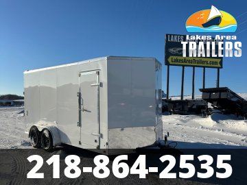2026 CROSS 7X16 BETA WHITE ENCLOSED TRAILER