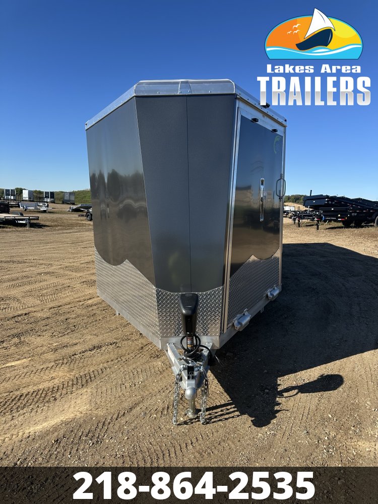 2027 NEO 8.5X24 NMS BATTLESHIP GRAY ALUMINUM ENCLOSED SNOWMOBILE TRAILER