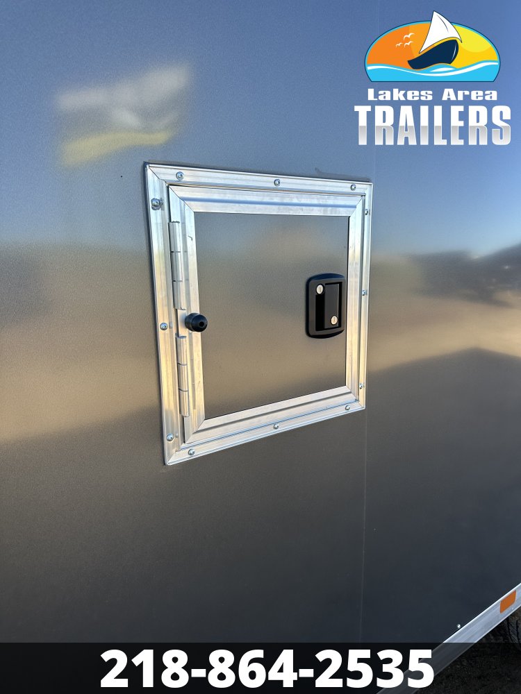 2027 NEO 8.5X24 NMS BATTLESHIP GRAY ALUMINUM ENCLOSED SNOWMOBILE TRAILER