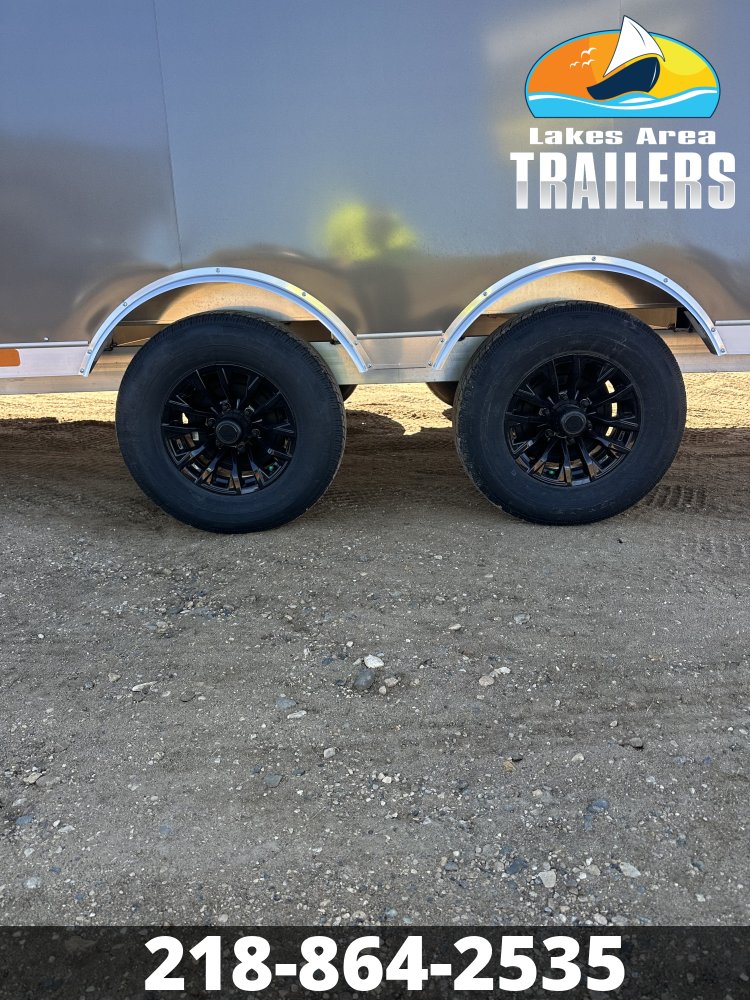 2027 NEO 8.5X24 NMS BATTLESHIP GRAY ALUMINUM ENCLOSED SNOWMOBILE TRAILER