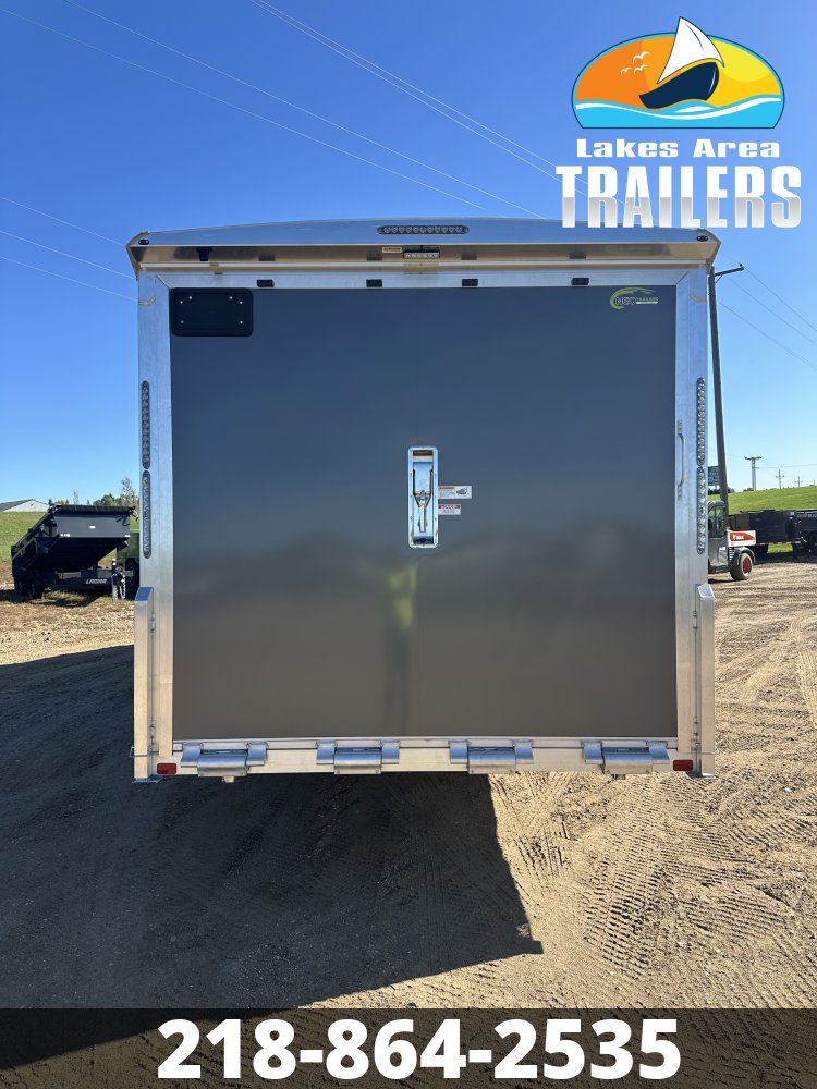 2027 NEO 8.5X24 NMS BATTLESHIP GRAY ALUMINUM ENCLOSED SNOWMOBILE TRAILER