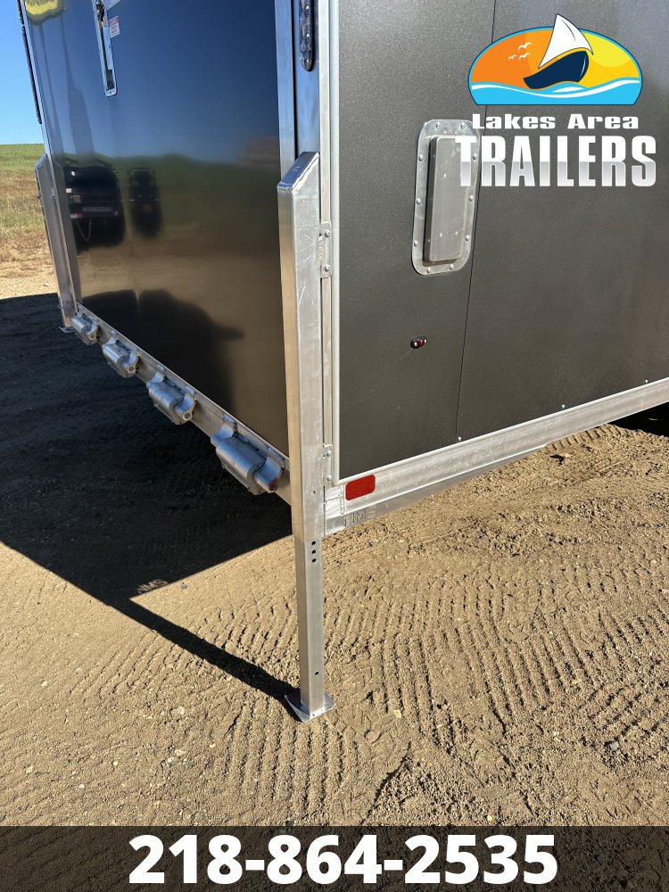 2027 NEO 8.5X24 NMS BATTLESHIP GRAY ALUMINUM ENCLOSED SNOWMOBILE TRAILER