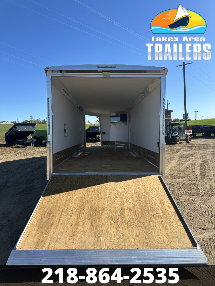 2027 NEO 8.5X24 NMS BATTLESHIP GRAY ALUMINUM ENCLOSED SNOWMOBILE TRAILER