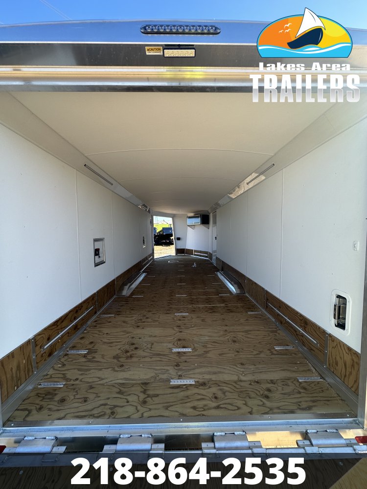 2027 NEO 8.5X24 NMS BATTLESHIP GRAY ALUMINUM ENCLOSED SNOWMOBILE TRAILER