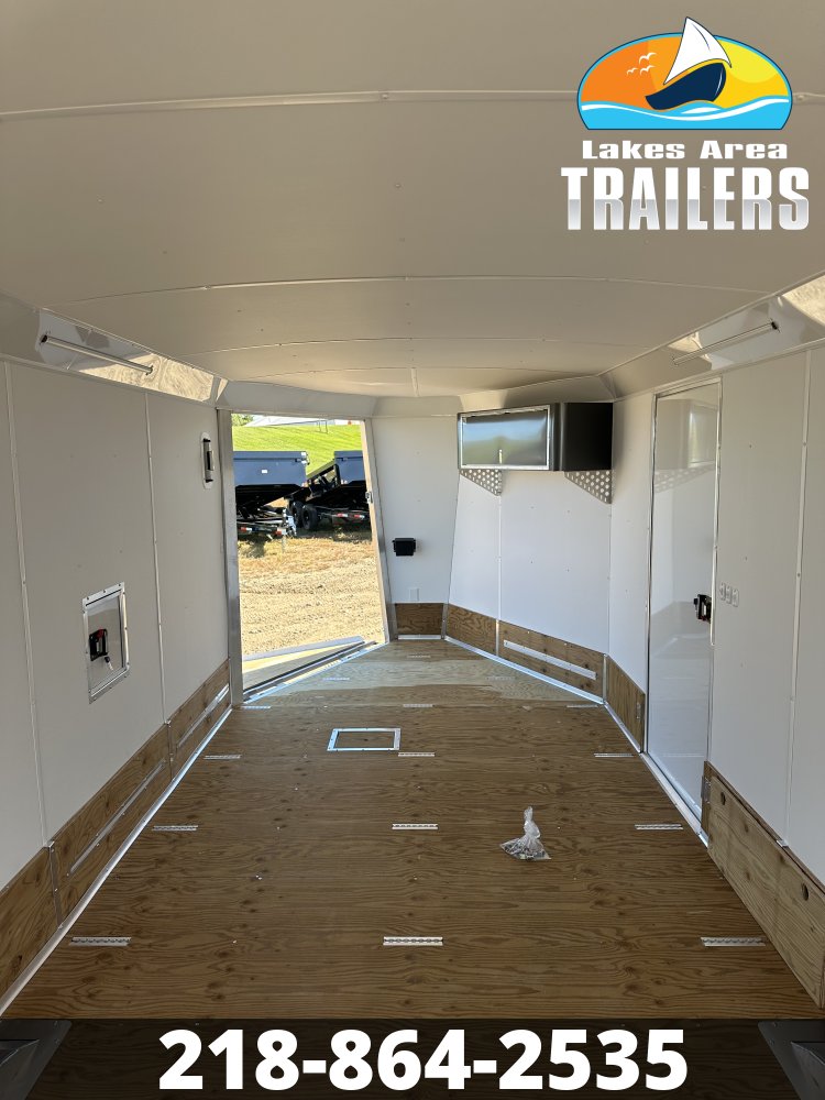 2027 NEO 8.5X24 NMS BATTLESHIP GRAY ALUMINUM ENCLOSED SNOWMOBILE TRAILER