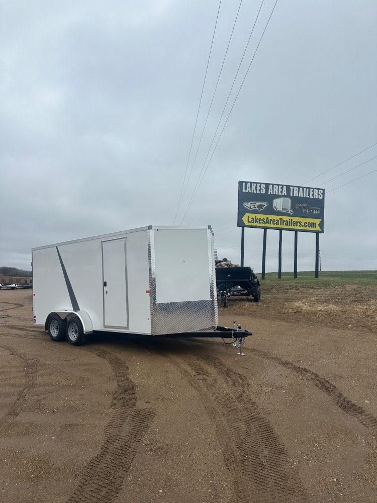 2025 AERO 7X16 WHITE ENCLOSED TRAILER